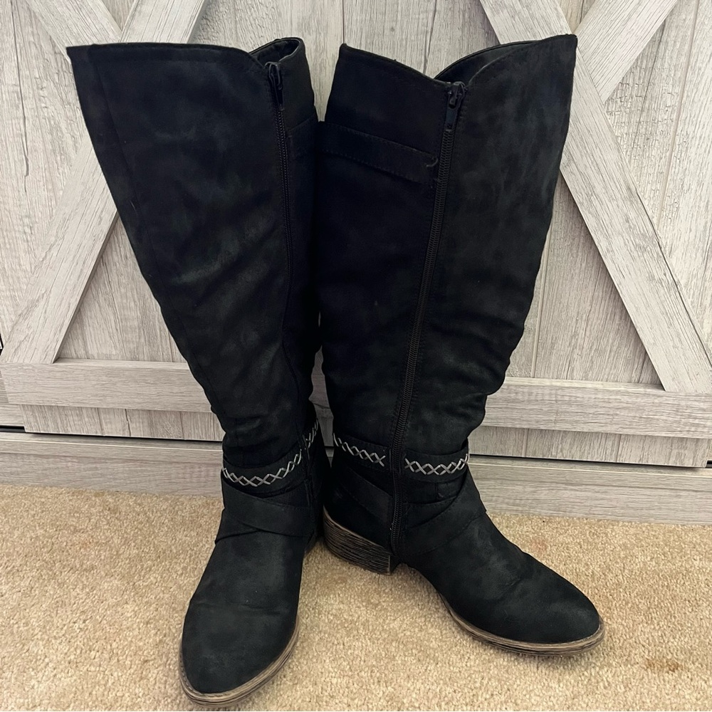 Rampage black suede size 7 women’s boots.